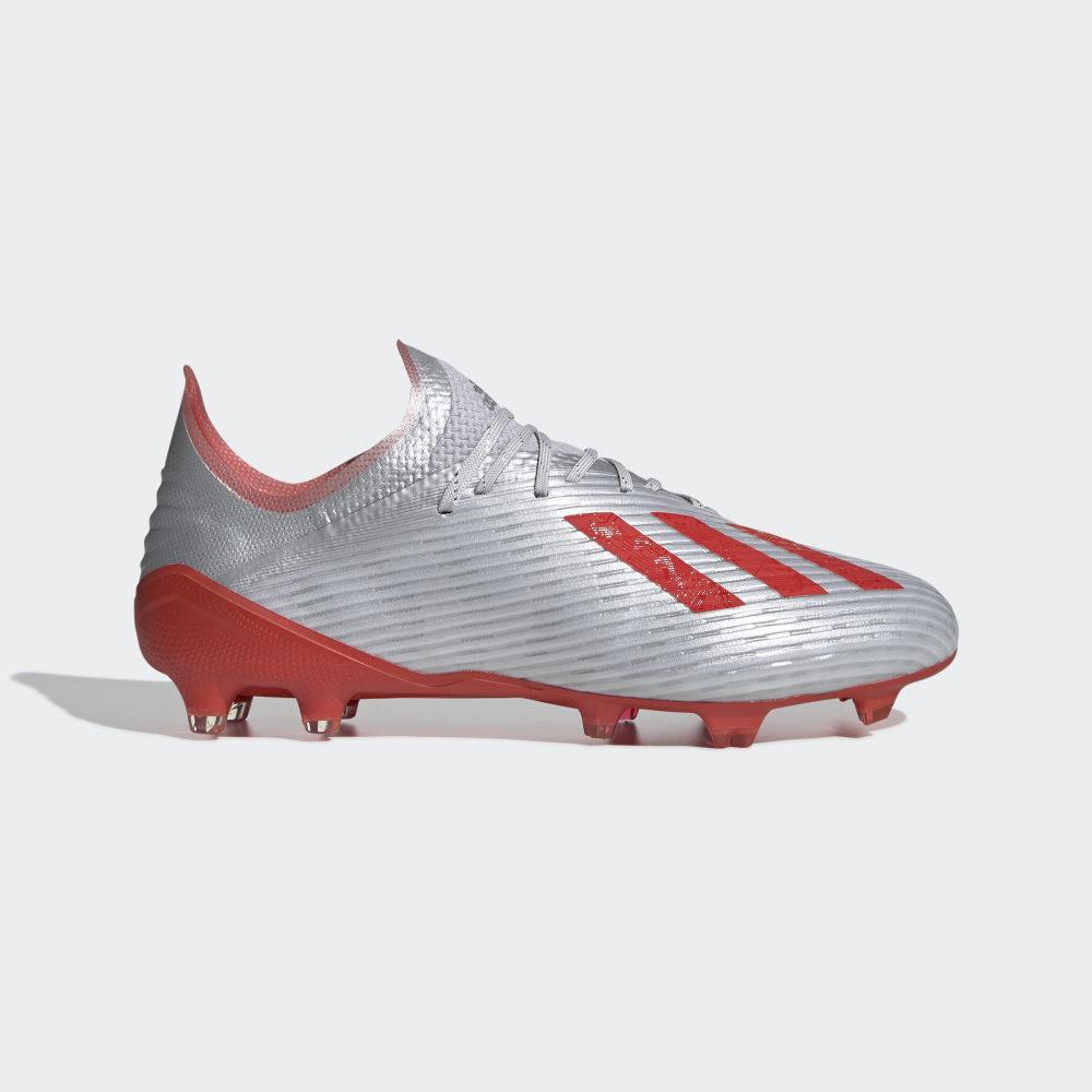 Adidas Men's X 19.1 Firm Ground Football Boots Silver Metal/Red/White Ireland F35315